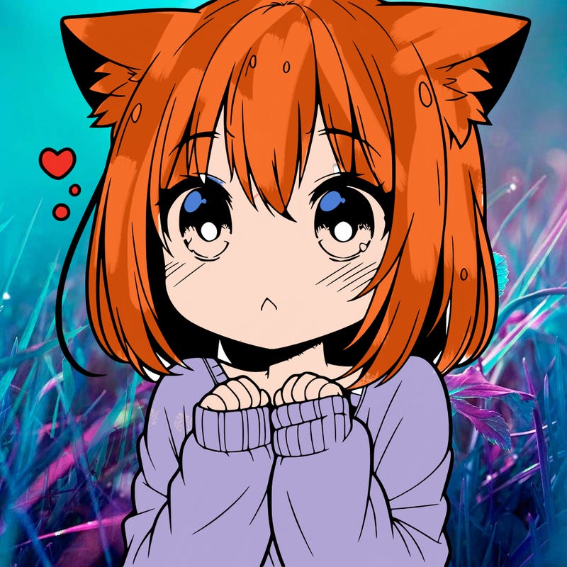 shy anime catgirl