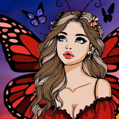 butterfly fairy realistic girl