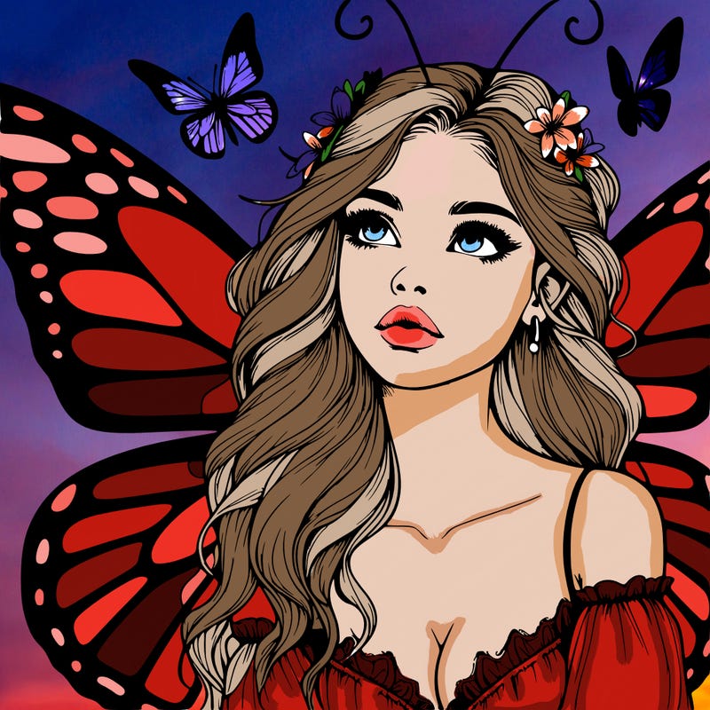 butterfly fairy realistic girl