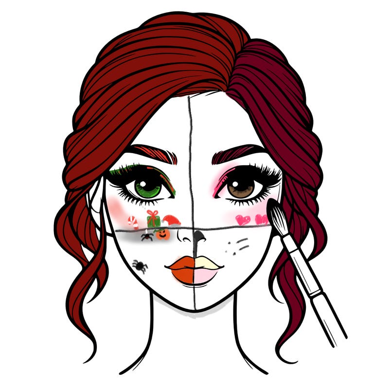 realistic person with makeup