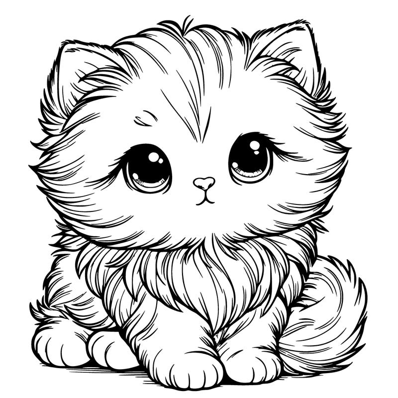 adorable fluffy realistic little kitten