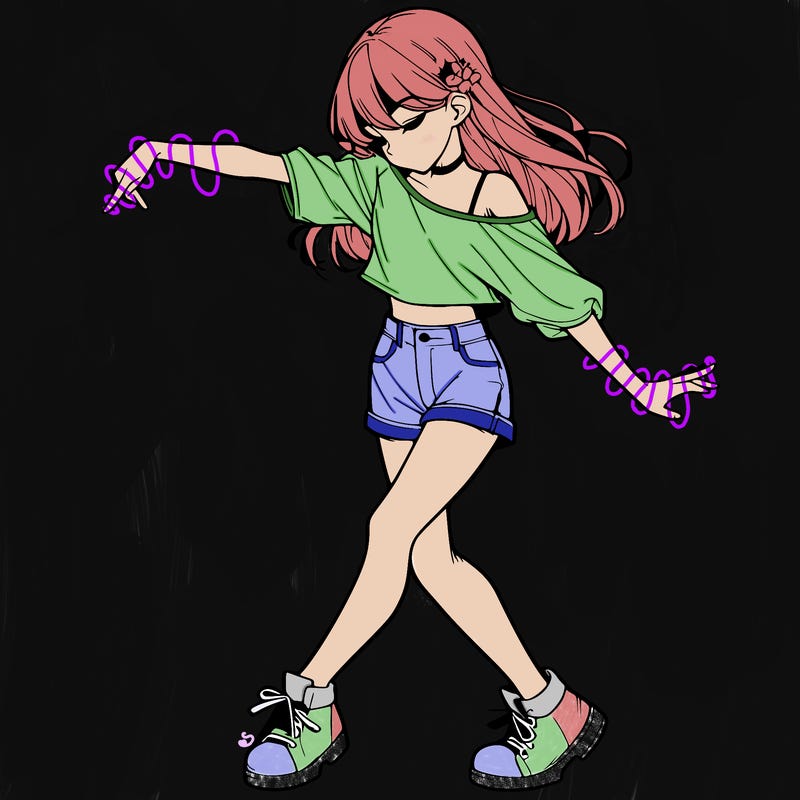 realistic girl danceing