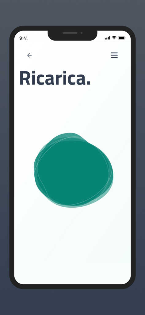 Interfaccia dell'app Bip Piemonte che mostra la schermata di ricarica della carta dei trasporti