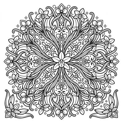 Dive into a world of intricate patterns and aromatic inspiration with this beautiful vanilla bean mandala coloring page. Perfect for adults seeking a relaxing and rewarding artistic challenge.