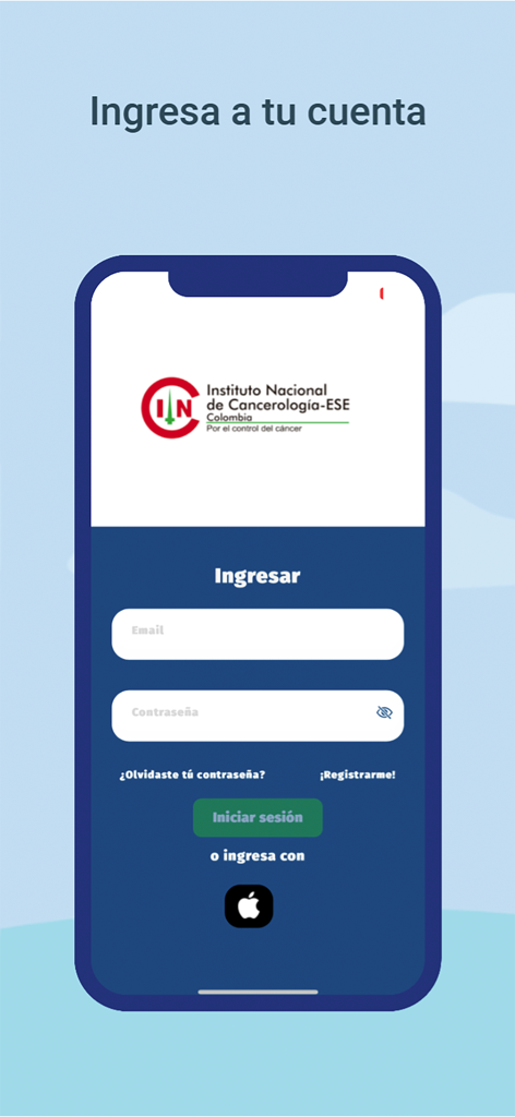 PublINC - Login interface of the PublINC mobile app with email and password fields