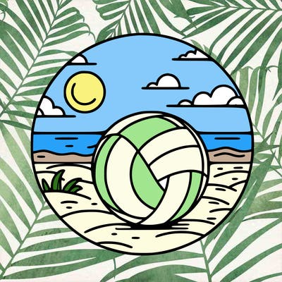 volleyball on a beach