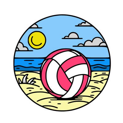 volleyball on a beach