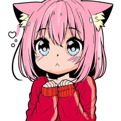 shy anime catgirl