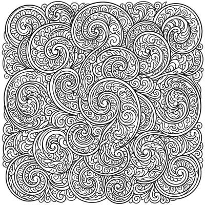 Dive into a world of mesmerizing details with this adult coloring page featuring intricate spiral patterns. Perfect for unwinding, this design offers a delightful challenge for experienced colorists.