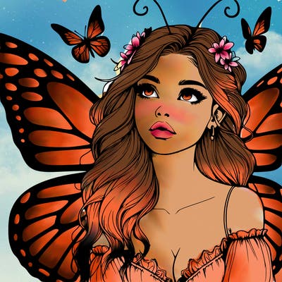 butterfly fairy realistic girl