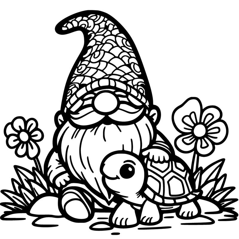 gnome with turtle