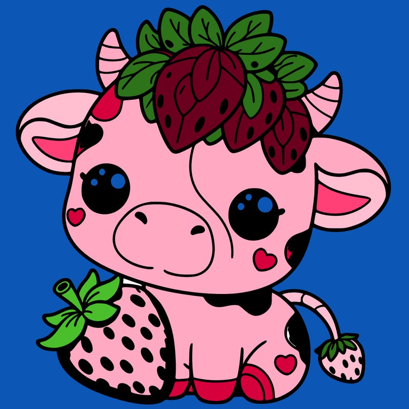 cute strawberry cow