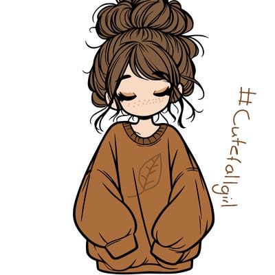 girl with baggy sweatshirt and messy bun