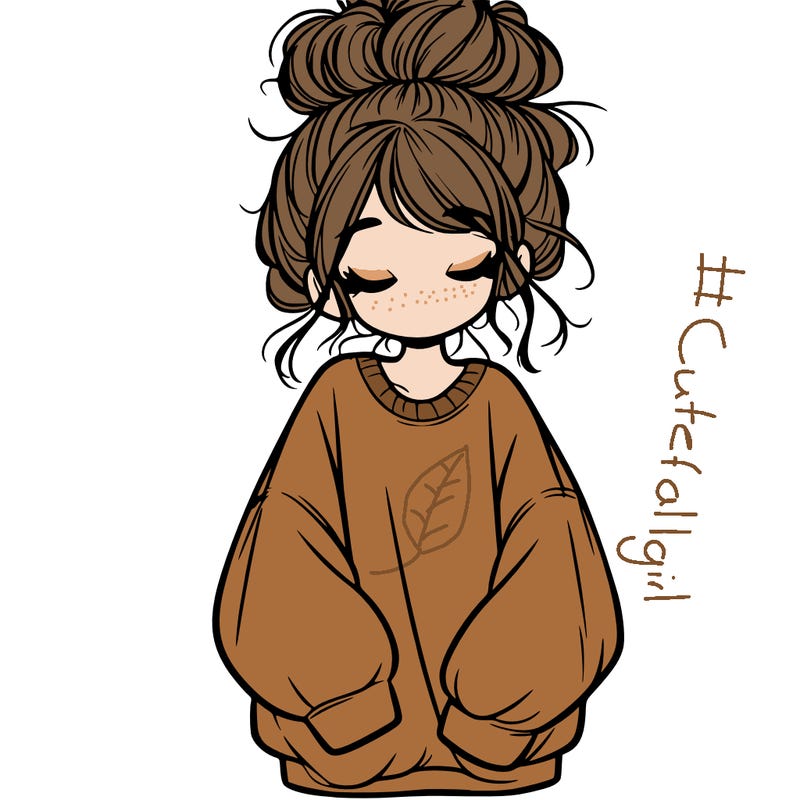girl with baggy sweatshirt and messy bun