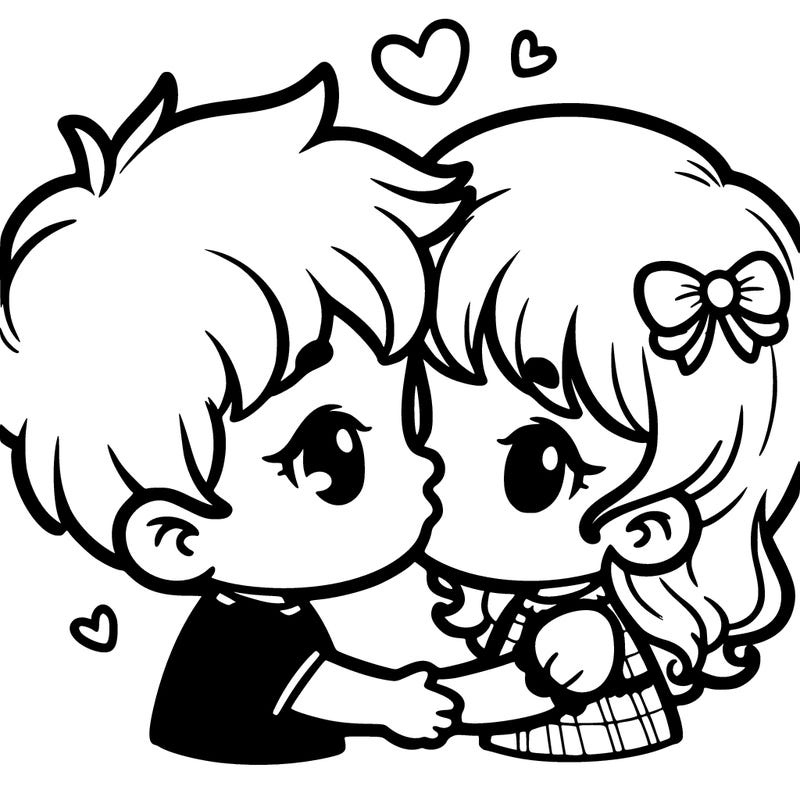 boy and girl kissing