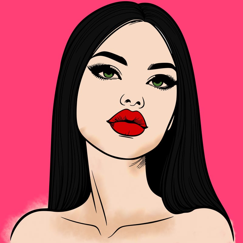 realistic woman with full lips