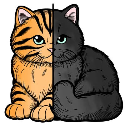 realistic split cat