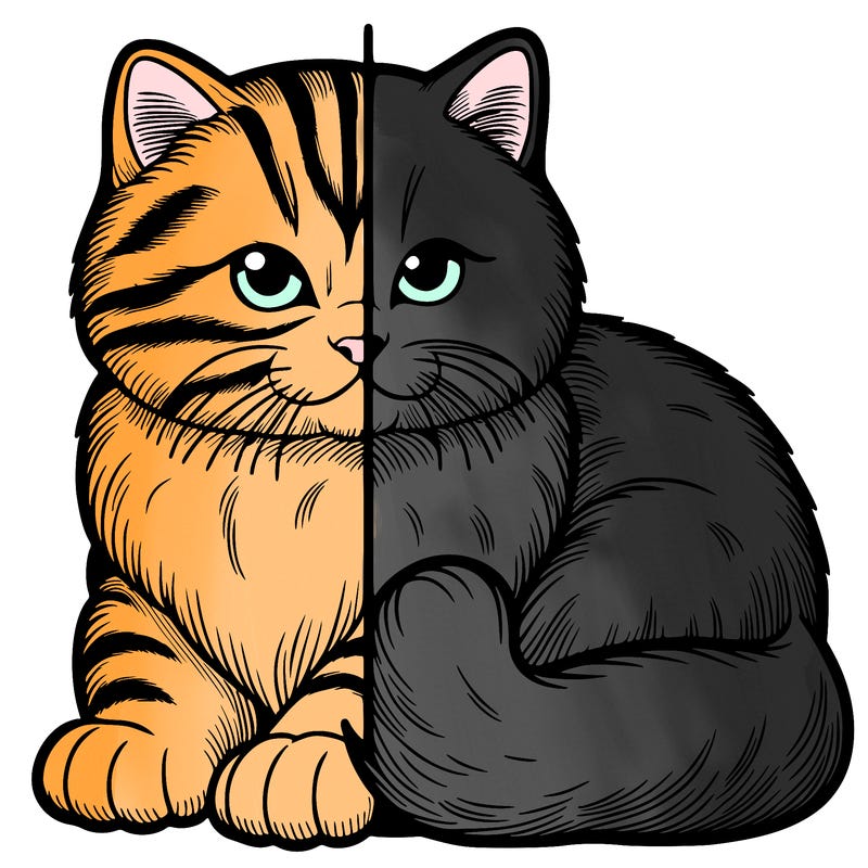 realistic split cat