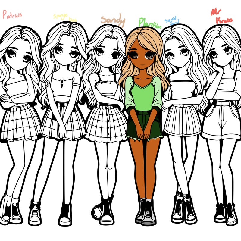 a group of girls realistic