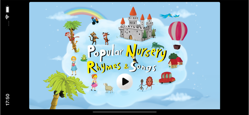 Popular Nursery Rhymes  kids - Pantalla de inicio de la aplicación "Rimas y Canciones Infantiles Populares" con lindas ilustraciones de dibujos animados