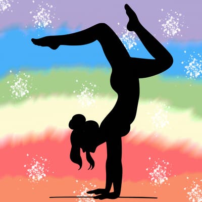 a woman doing a handstand