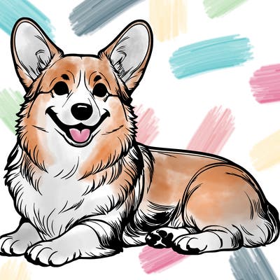 realistic corgi