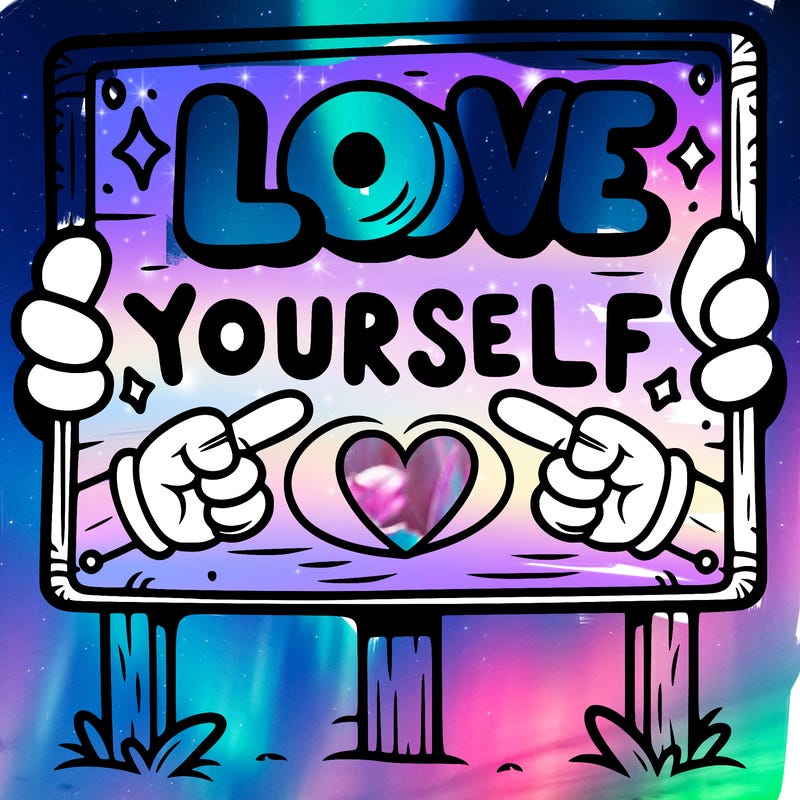 a sign where it is written: love yourself