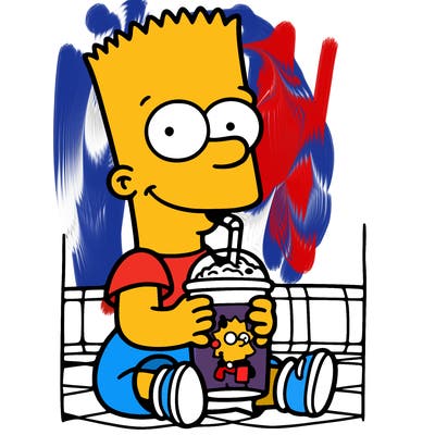 bart drinking a milk shake