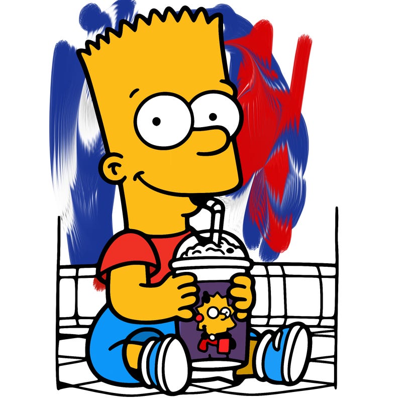bart drinking a milk shake