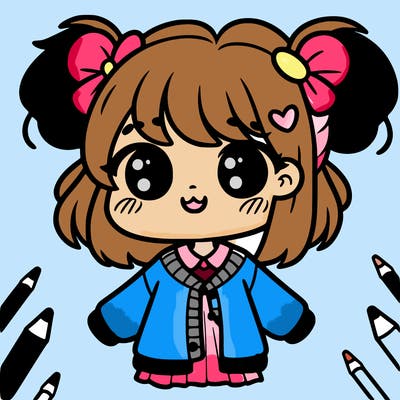 cute drawing of a girl
