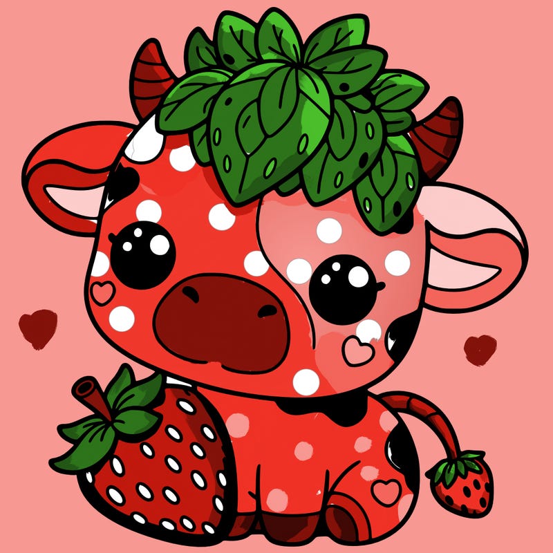 cute strawberry cow