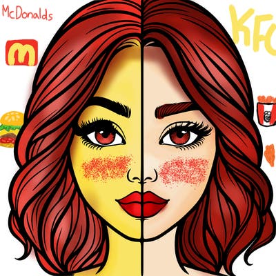 realistic girl split half