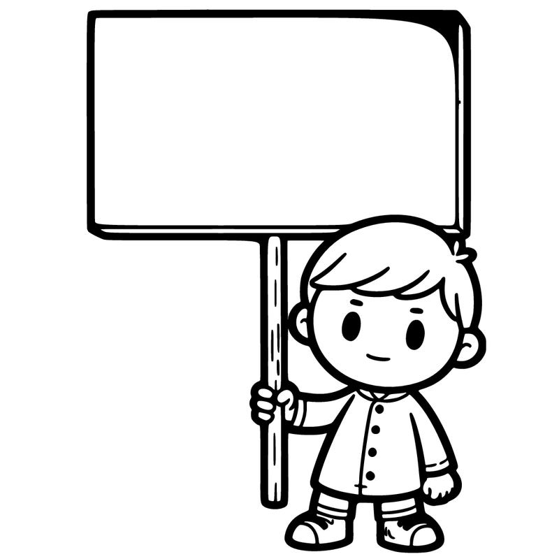a person holding a sign that is blank