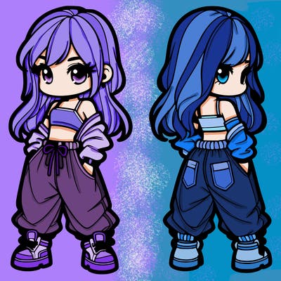 girl in crop top and baggy pants