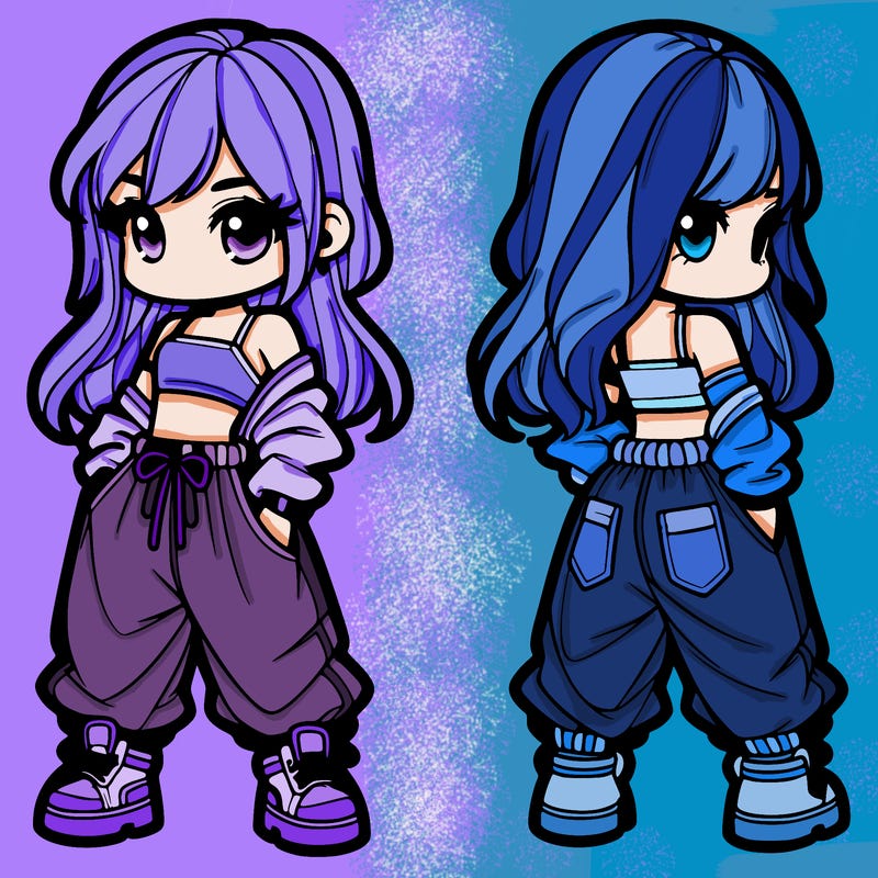 girl in crop top and baggy pants