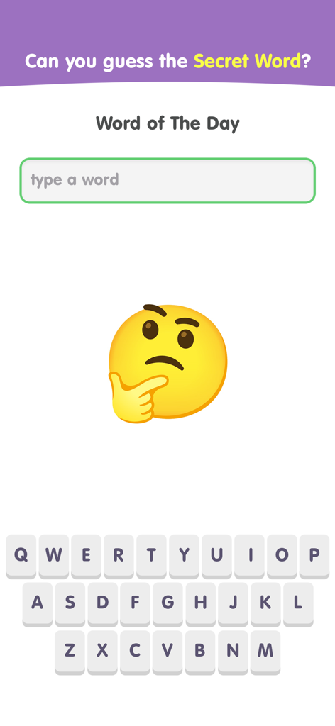 Contexto: Popular Words Game - Contexto app gameplay screen for guessing the secret word of the day.