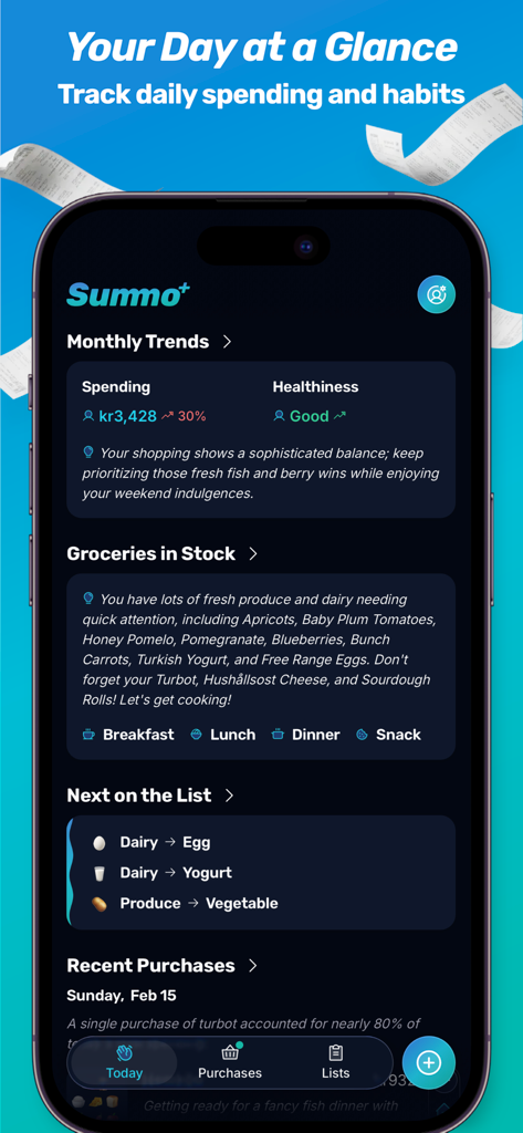 Summo+ Grocery List Manager - Finance App | MWM