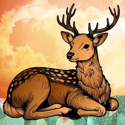 realistic deer with antlers