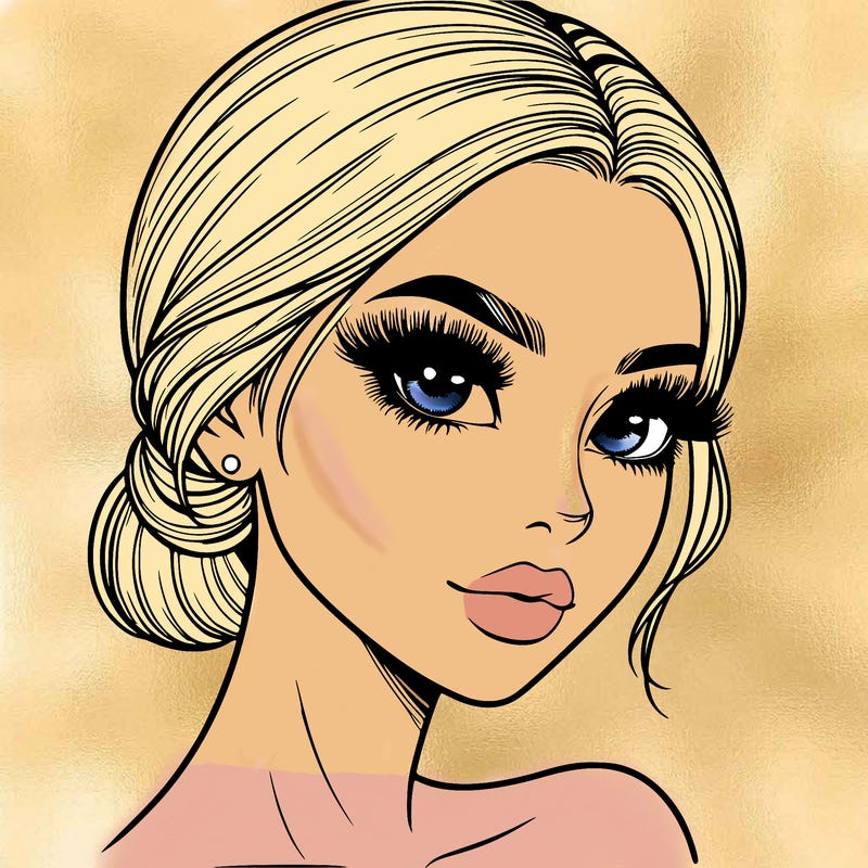 realistic girl with lashes