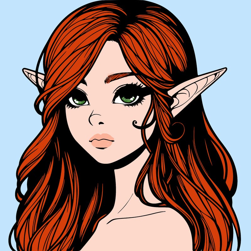 elf girl realistic dark fantasy