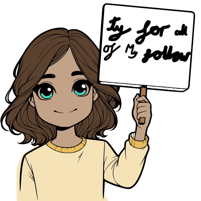 realistic girl holding up a sign