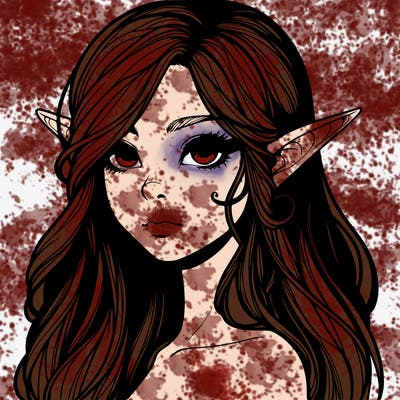 elf girl realistic dark fantasy
