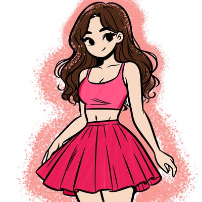 woman in a skirt and crop top