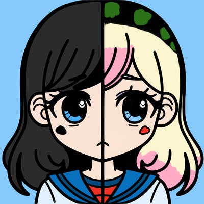 a split of a girl