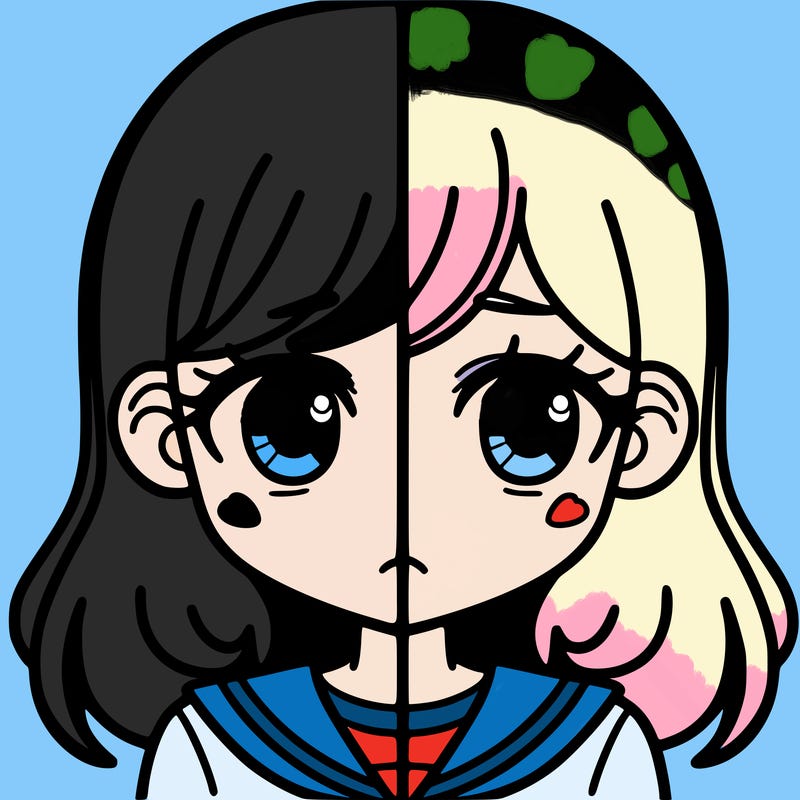 a split of a girl