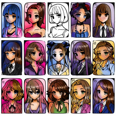 girls that look diffrent anime