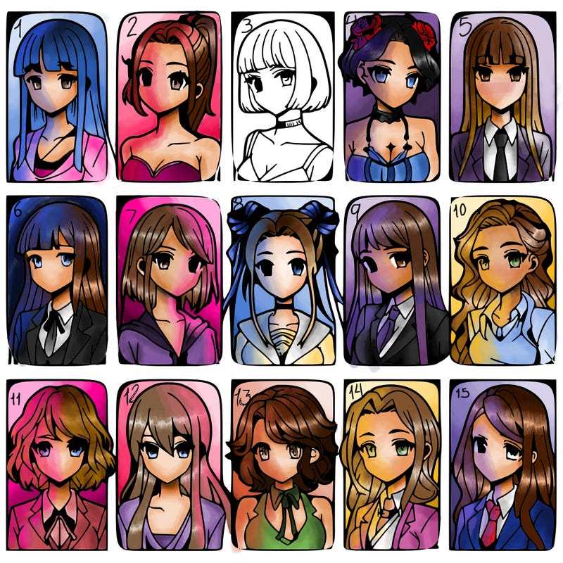 girls that look diffrent anime