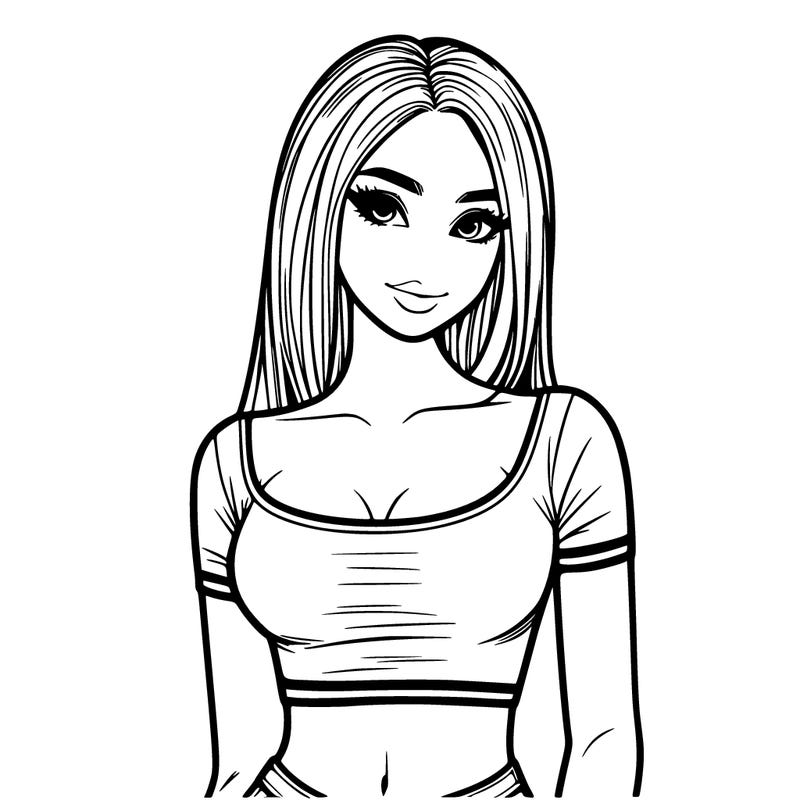 realistic girl with crop top