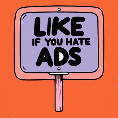 a sign that says like if you hate ads