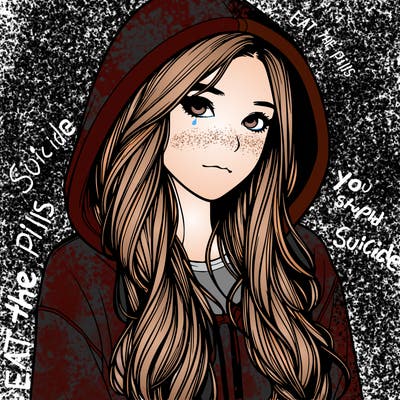 realistic girl with hoodie